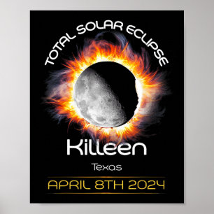 Poster 4.08.24 Eclipse Solar Total 2024 Killeen Texas