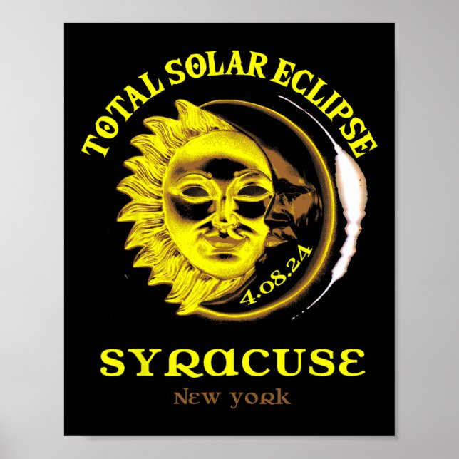 Poster 4.08.24 Eclipse Solar Total 2024 Syracuse York (Frente)