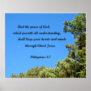 Poster 4:7 dos Philippians e a paz do deus….