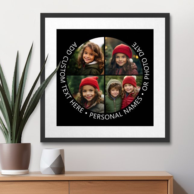 Poster 4 Colagem de Fotografias com Texto Personalizado d (Custom Poster with Photo Collage)