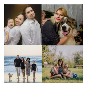 Pôster 4 Colagem de Fotos Personalizadas da Família