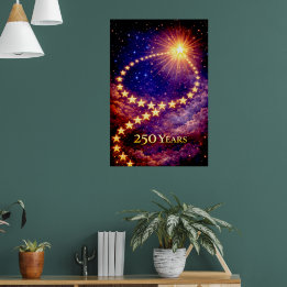 Poster 4 de Julho 50 Estrelas 250 Anos Independência EUA