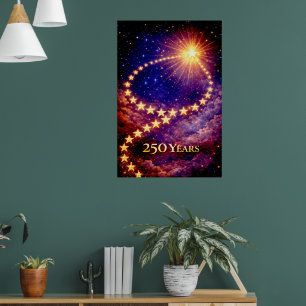 Poster 4 de Julho 50 Estrelas 250 Anos Independência EUA