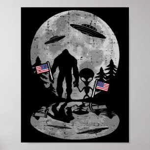 Poster 4 De Julho Alienígena Pé Grande Ufo Engraçada Mulh