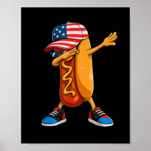 Poster 4 De Julho Cachorro Quente Engraçado 4 De Julho Me