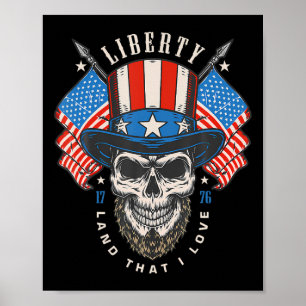 Poster 4 De Julho, Camisa Patriótica Americana Bandeira L