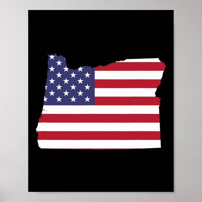 Poster 4 de julho de Oregon State American Flag Party (Frente)