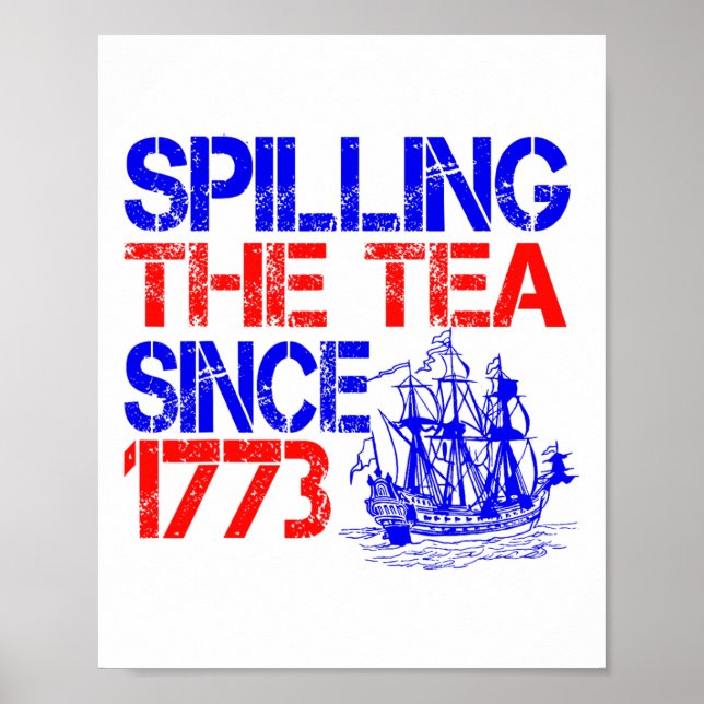 Poster 4 De Julho Derramando O Chá Desde 1773 Quarto De J (Frente)