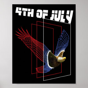 Poster 4 De Julho Dia Da Independência 1776 América EUA