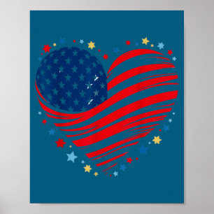 Poster 4 de julho dia da independência do coração america