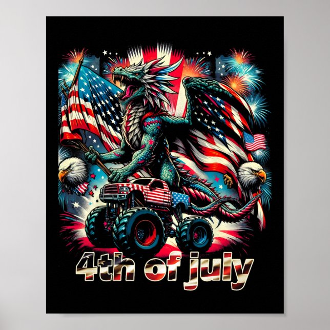 Poster 4 De Julho, Dragão Monstro Byld Eagle Americano (Frente)
