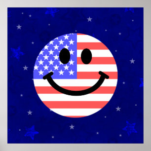 Poster 4 de julho, face da bandeira americana