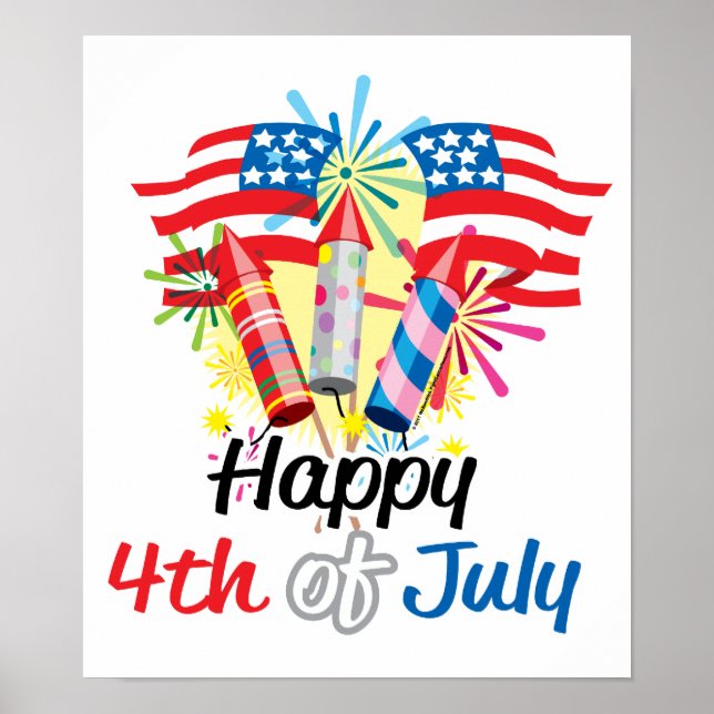 Pôster 4 de julho Fireworks (Frente)