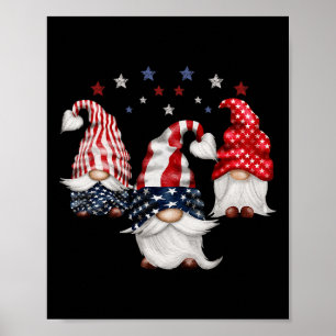 Poster 4 de julho Gnomos Patrióticos Engraçados U America