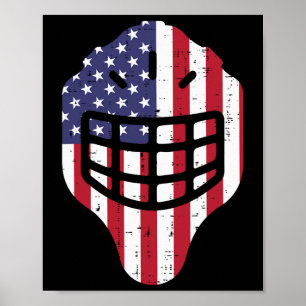 Poster 4 de julho Hockey Hockey Helmet America Flag Ameri