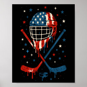 Poster 4 De Julho Hockey Sorvete Gping Helmet Adesivos Nó