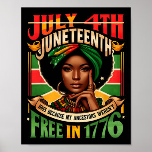 Poster 4 de julho Juneteenth 1865 Porque meus ancestrais