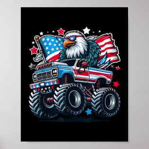 Poster 4 de Julho Patriótico Bandeira Americana Águia EUA