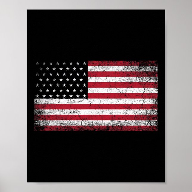 Poster 4 de julho Presente Bandeira Americana C (Frente)