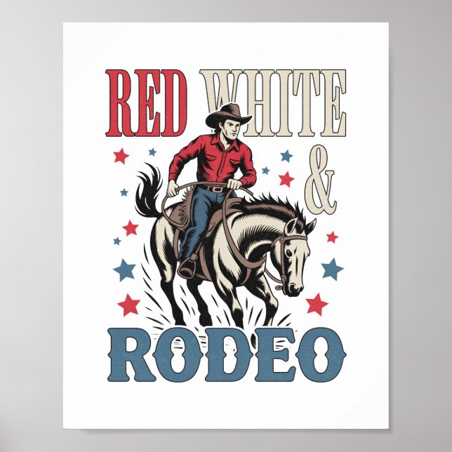 Poster 4 de julho Rodeo Cowboy (Frente)