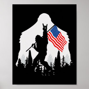 Poster 4 De Julho Shirt Bigfoot Sasquatch Usa American F