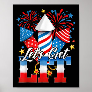 Poster 4 De Julho Vamos Ficar Iluminados Fogos De Artifíc