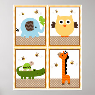 Poster 4 em 1 Jungle Stack 8x10 polegadas Art/Poster