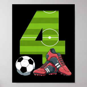 Poster 4 Futebol de Aniversário Primeiro Futebol de Anive