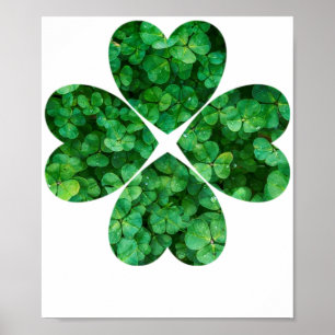 Poster 4 Heart Clover St Patrick's Day Irish Shamrocks