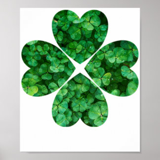 Poster 4 Heart Clover St Patrick's Day Irish Shamrocks