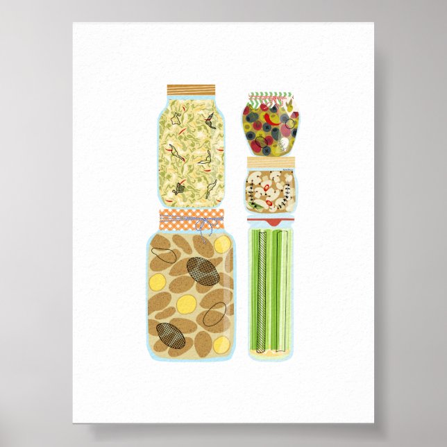 Poster 4 Jars de latas de Comida (Frente)
