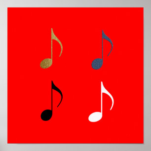 Poster 4 notas de música decor