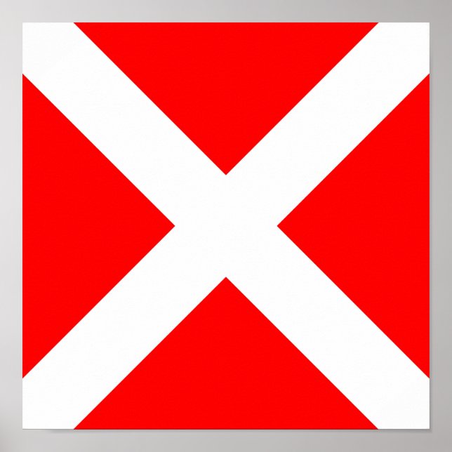 Poster 4 símbolo do número do alfabeto náutico marítimo s (Frente)