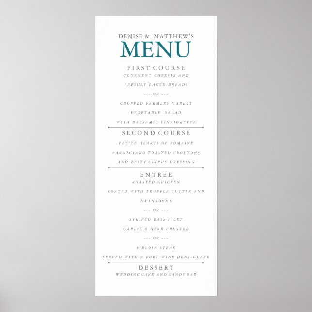 Poster 4" x 9" Harbor Blue Menu (Frente)