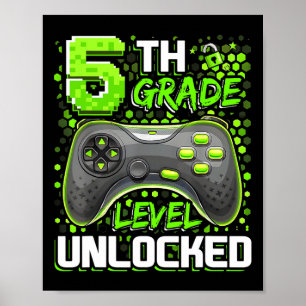 Poster 5º ano desbloqueado jogos gamer meninos Ck para S