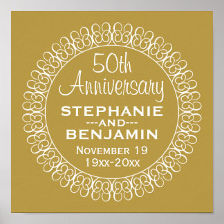 Pôster 50º Aniversário de Casamento Personalizado