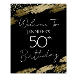 Pôster 50º aniversário Dourado Black Welcome