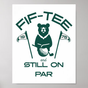 Poster 50º aniversário engraçado Golfer Vintage 1975 Golf