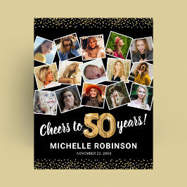 Poster 50º aniversário Festa Dourada de Fotografias Preta