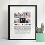 Poster 50º Aniversário Oferecemos Coisas Que Nós Amamos L<br><div class="desc">Procurando um presente de aniversário único? Compile uma lista de coisas que você os ama, adicione algumas fotos e você tem o dom perfeito que eles vão tesourar. Isto é perfeito para um aniversário de um marco e se você está jogando uma festa por que não pedir aos hóspedes para...</div>