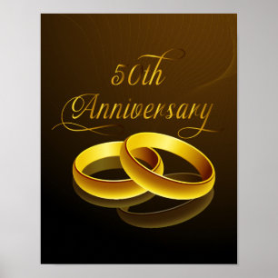 Poster 50º aniversário Script Dourado