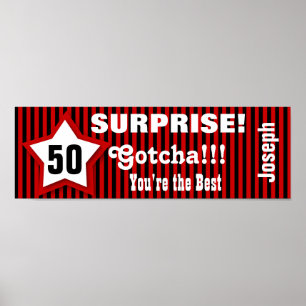 Pôster 50º Banner estelar de aniversário SURPRISE persona