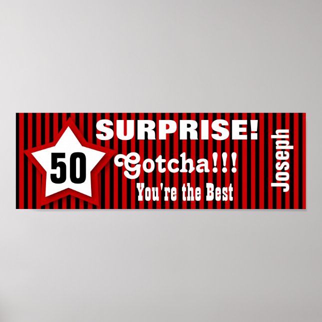 Pôster 50º Banner estelar de aniversário SURPRISE persona (Frente)
