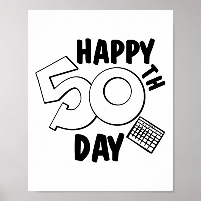Poster 50º Dia De Aula Para Professor Ou Aluno Infantil  (Frente)