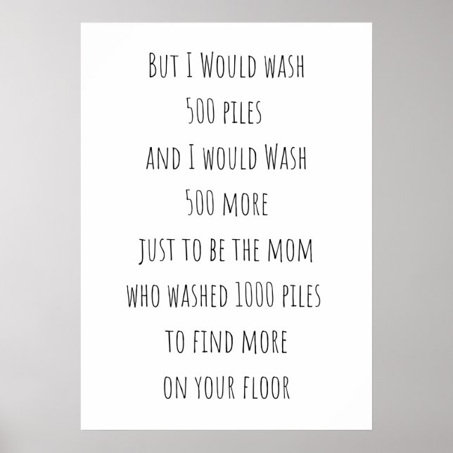 Poster 500 pilhas de sinal de lavandaria (Frente)