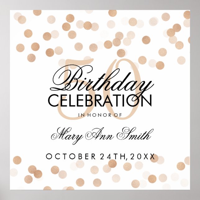 Pôster 50.º Aniversário Luzes de Lâmpada Luminosa de Cobr (Frente)