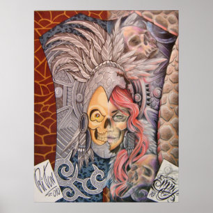 Pôster 50/50 de repro 4 da ARTE do TATUAGEM