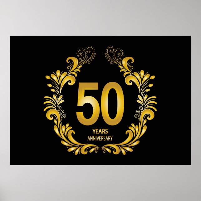 Poster 50 anos de aniversário Dourado da Glitter (Frente)