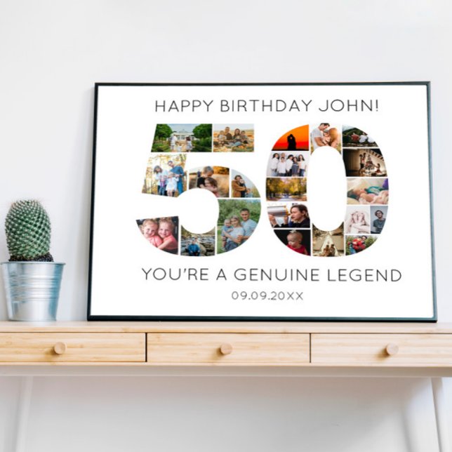 Poster 50 anos de colagem de fotos Aniversário, festa (Criador carregado)