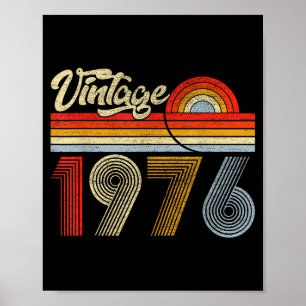 Poster 50 Anos de Idade Vintage Feito Em 1976 50º Anivers